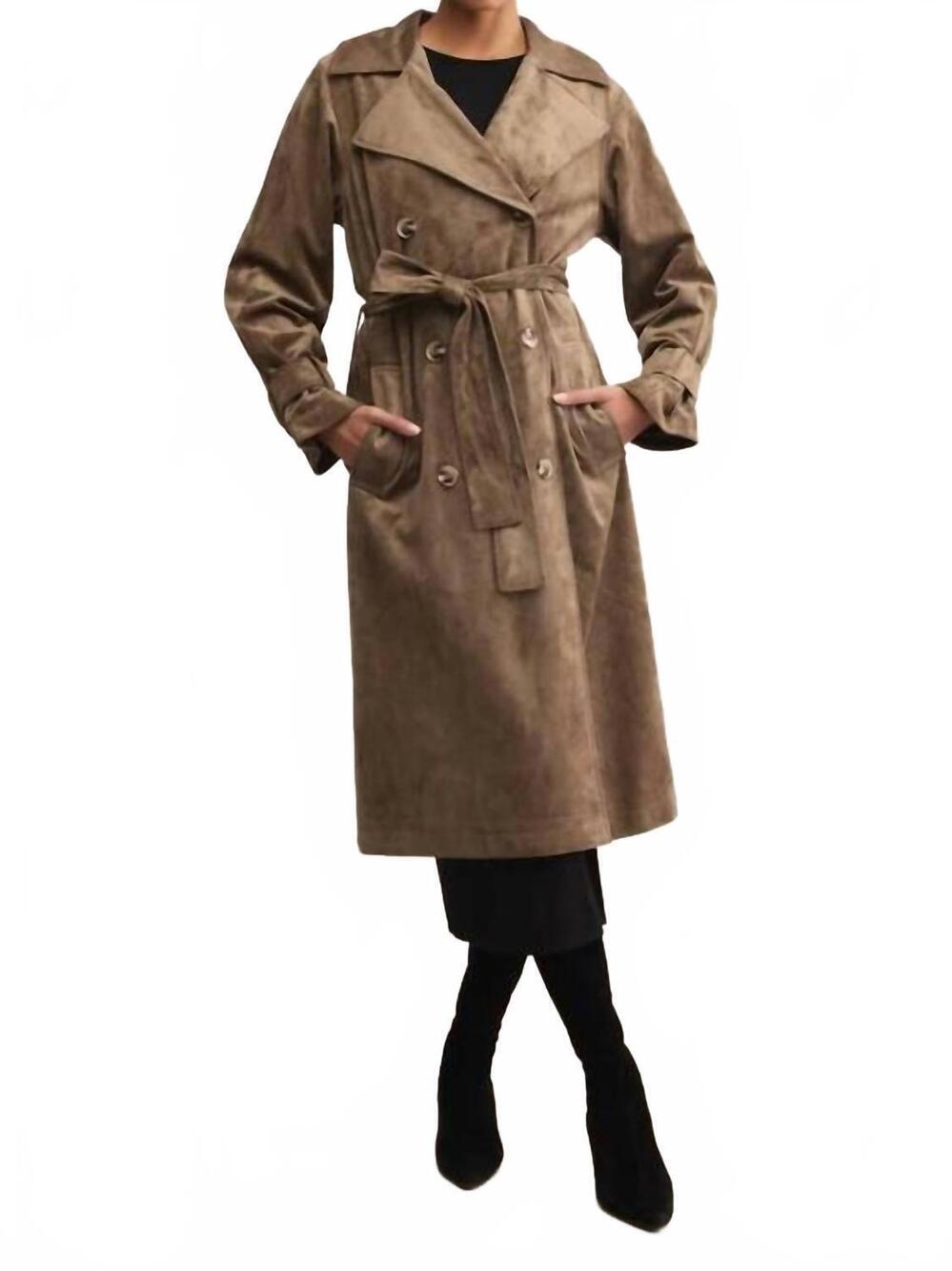 NEW Z SUPPLY women's dorian suede trench coat in retreat
